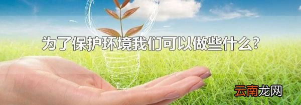 为了保护环境我们可以做些什么?