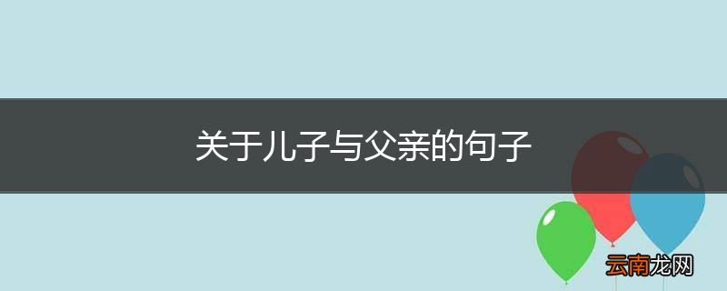 关于儿子与父亲的句子