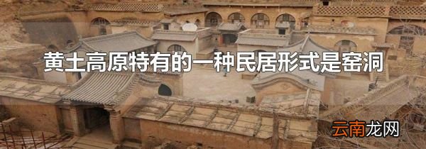 黄土高原特有的一种民居形式是窑洞