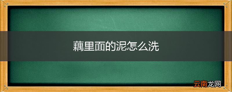 藕里面的泥怎么洗