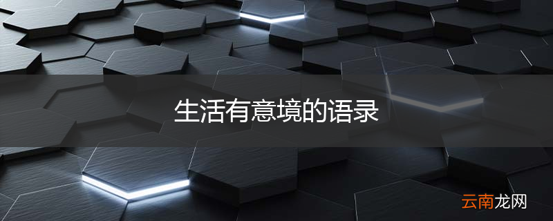 生活有意境的语录