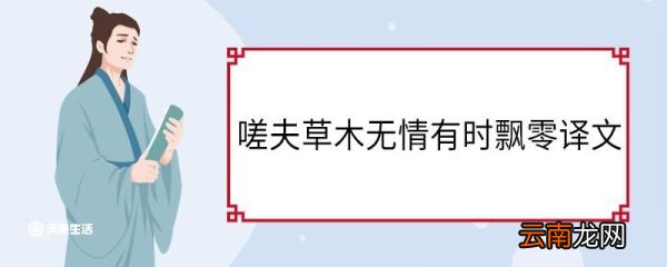 嗟夫草木无情有时飘零译文 嗟夫草木无情有时飘零翻译