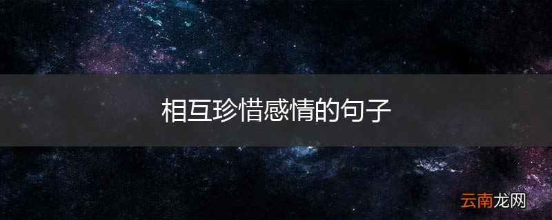 相互珍惜感情的句子
