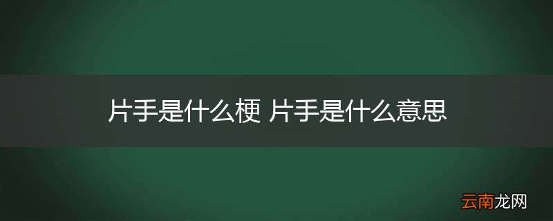 片手是什么梗 片手是什么意思