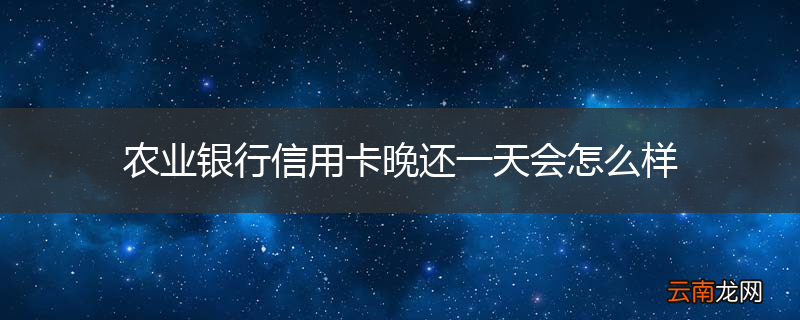 农业银行信用卡晚还一天会怎么样