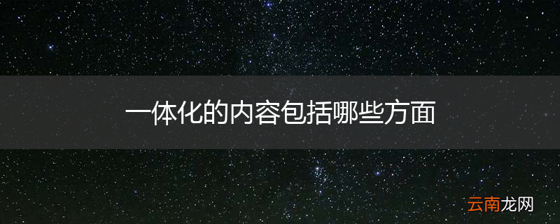一体化的内容包括哪些方面
