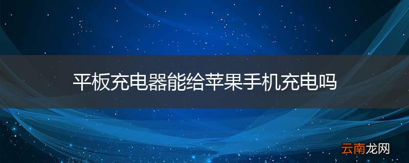 平板充电器能给苹果手机充电吗