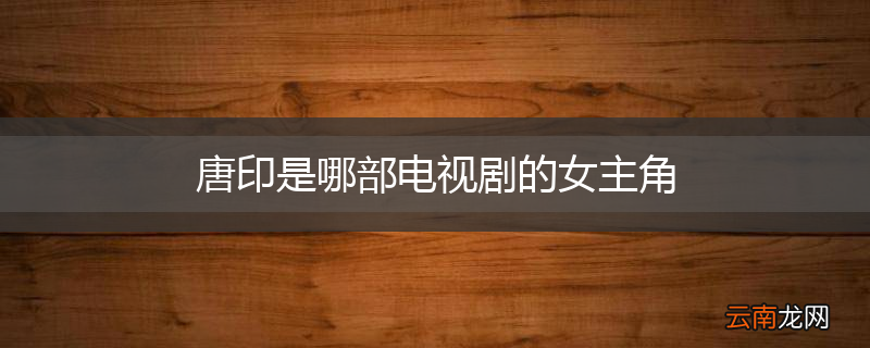 唐印是哪部电视剧的女主角