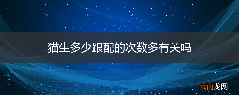 猫生多少跟配的次数多有关吗