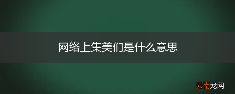 网络上集美们是什么意思