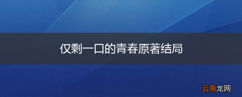 仅剩一口的青春原著结局