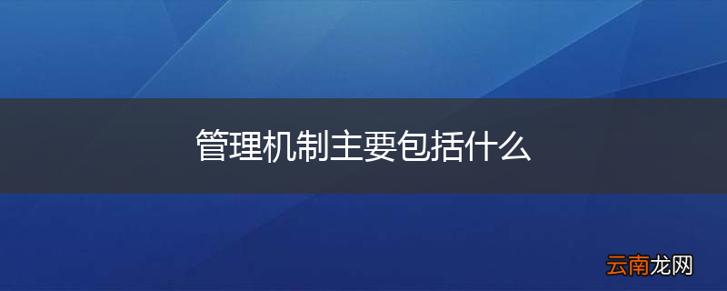 管理机制主要包括什么