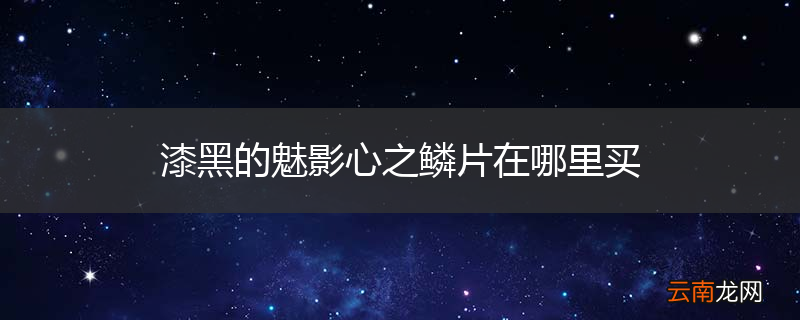 漆黑的魅影心之鳞片在哪里买