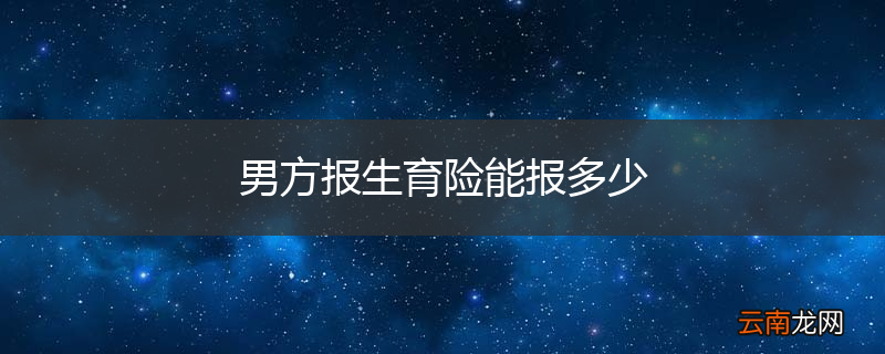 男方报生育险能报多少