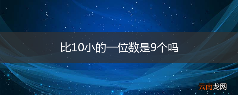 比10小的一位数是9个吗