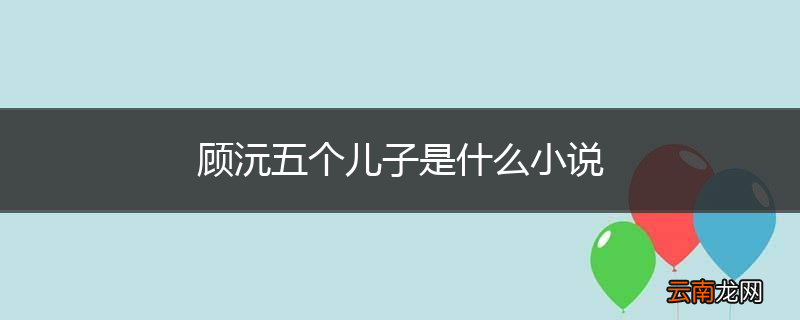 顾沅五个儿子是什么小说
