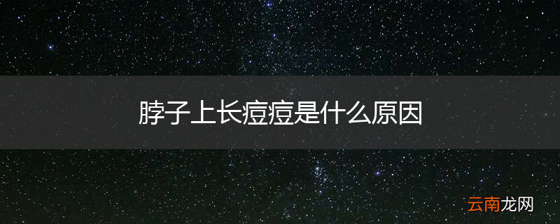 脖子上长痘痘是什么原因