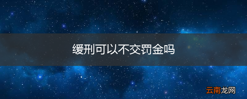 缓刑可以不交罚金吗
