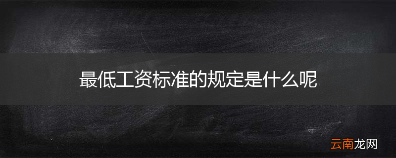 最低工资标准的规定是什么呢