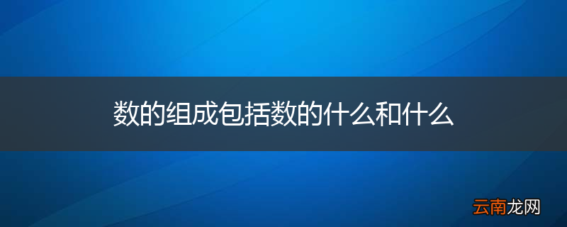 数的组成包括数的什么和什么