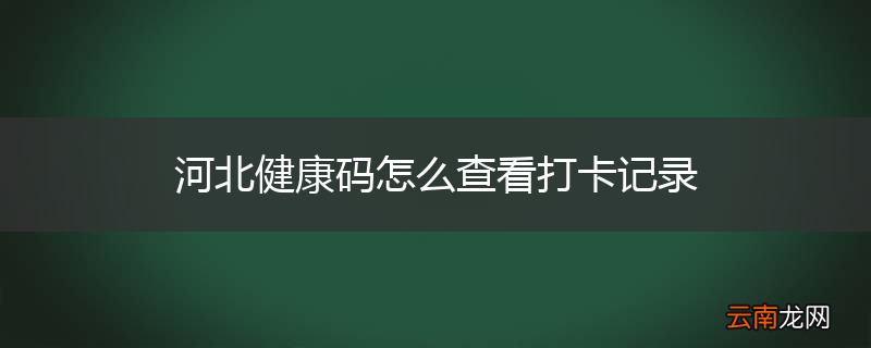 河北健康码怎么查看打卡记录