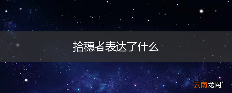 拾穗者表达了什么