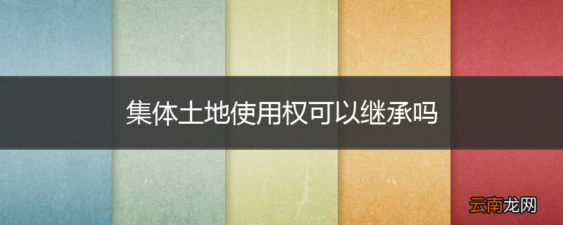 集体土地使用权可以继承吗