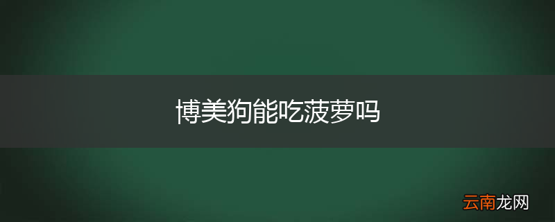 博美狗能吃菠萝吗