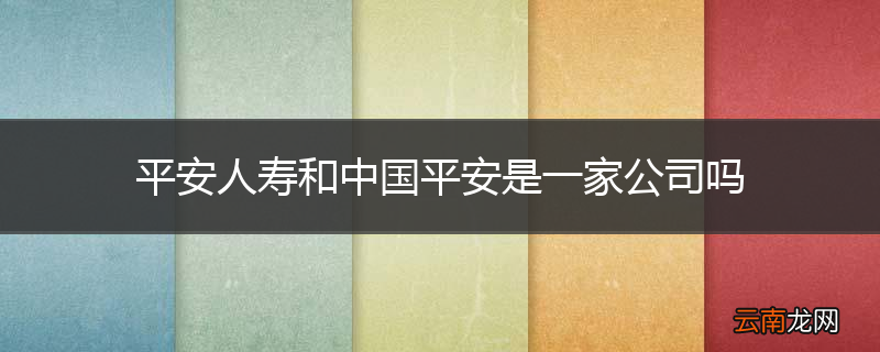 平安人寿和中国平安是一家公司吗