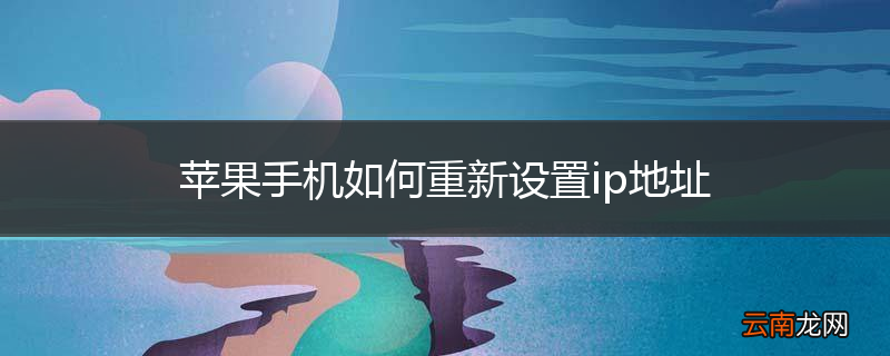 苹果手机如何重新设置ip地址