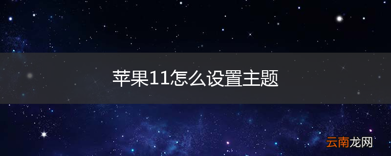 苹果11怎么设置主题