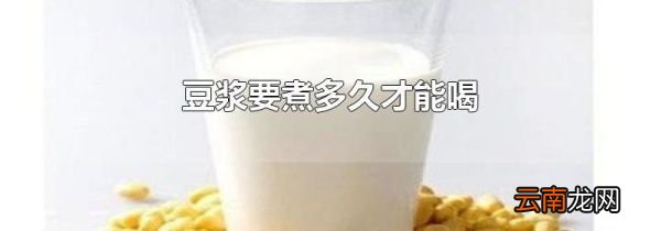 豆浆要煮多久才能喝