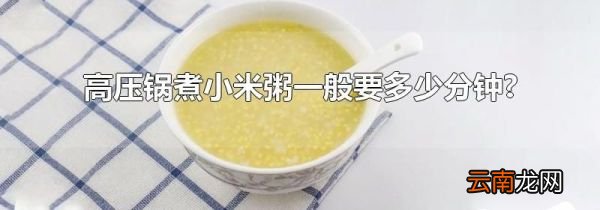 高压锅煮小米粥一般要多少分钟?