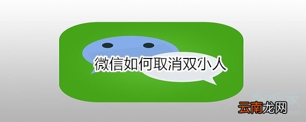 微信如何取消双小人
