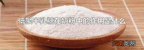 低聚半乳糖在奶粉中的作用是什么