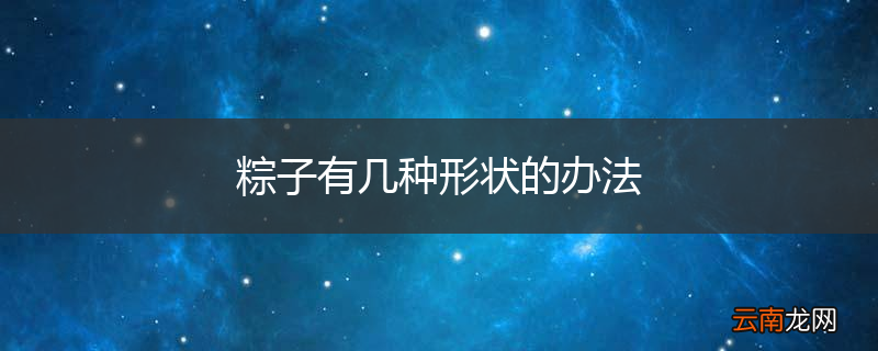 粽子有几种形状的办法