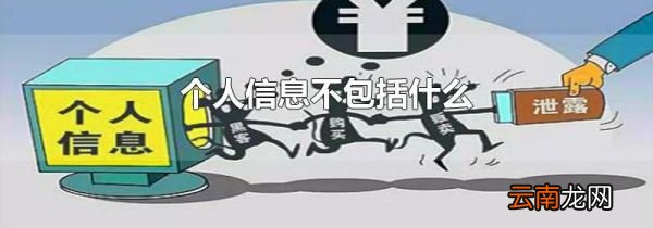 个人信息不包括什么