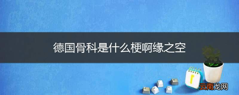 德国骨科是什么梗啊缘之空