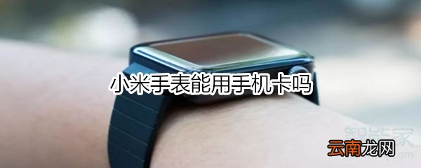 小米手表能用手机卡吗