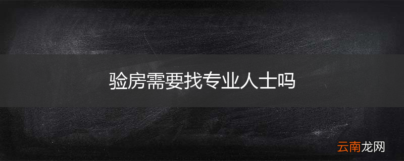 验房需要找专业人士吗