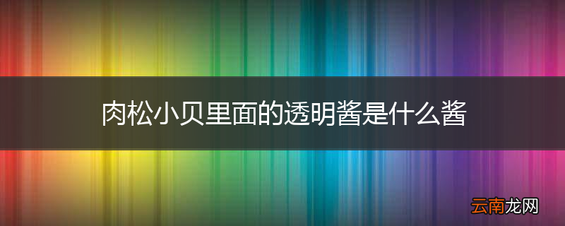肉松小贝里面的透明酱是什么酱
