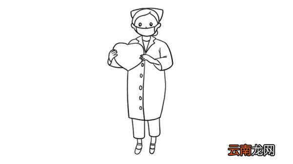爱心护士简笔画画法 爱心护士简笔画