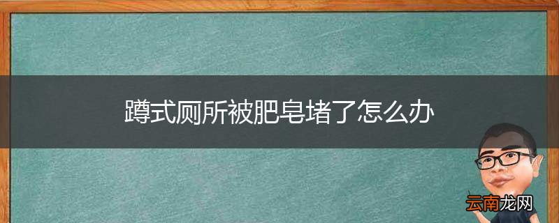 蹲式厕所被肥皂堵了怎么办