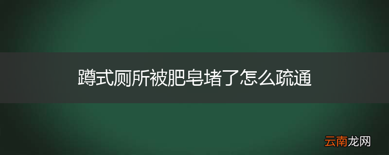 蹲式厕所被肥皂堵了怎么疏通