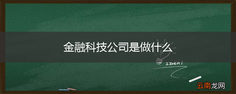 金融科技公司是做什么