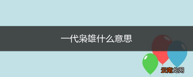 一代枭雄什么意思
