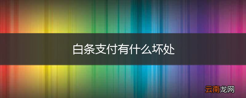 白条支付有什么坏处