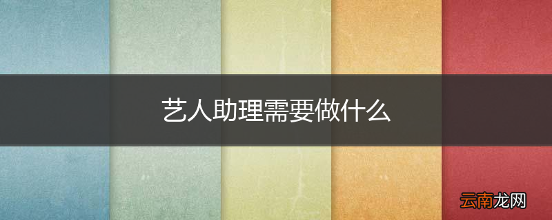 艺人助理需要做什么