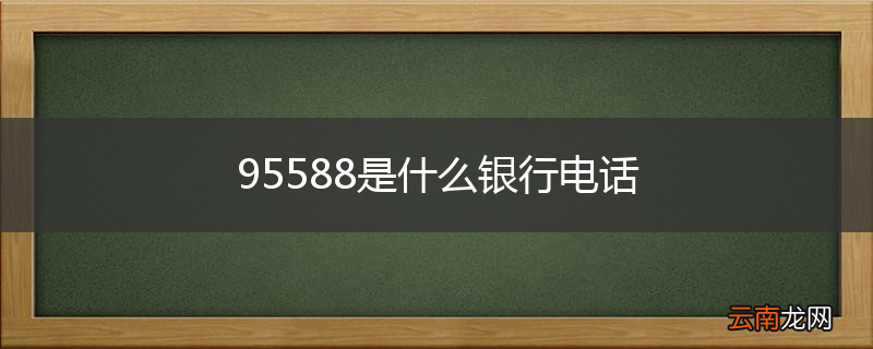 95588是什么银行电话