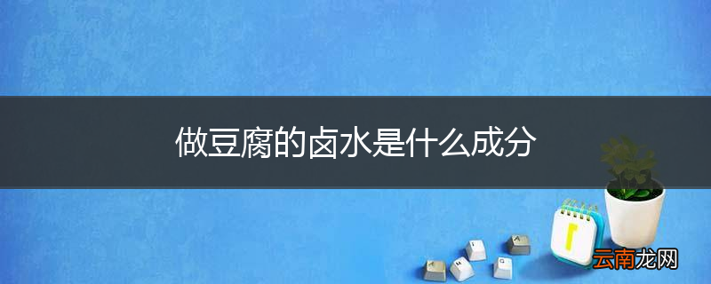 做豆腐的卤水是什么成分